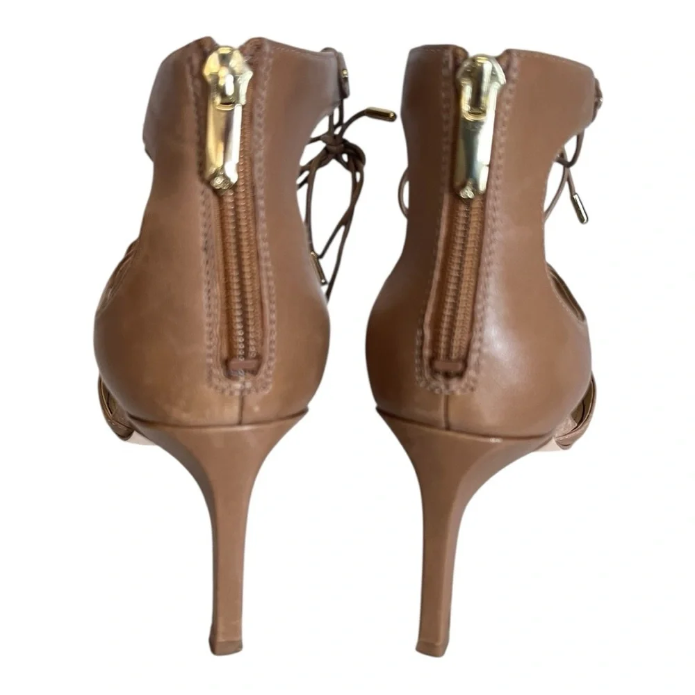 Sam Edelman | Taylor Lace Up‎ Pointy Nude Beige Heels 7.5